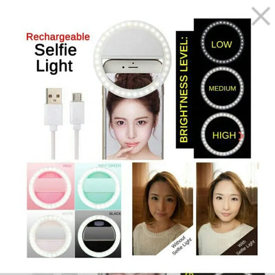 Rechargeable 3 Modes Selfie Ring Light