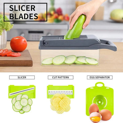 16 in 1 Vegetable Mandoline Slicer Food Chopper Kitchen Tool