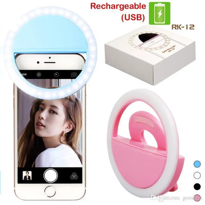 Rechargeable 3 Modes Selfie Ring Light